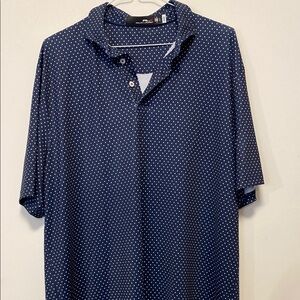 Polo by Ralph Lauren Blue and White Polka Dot Polo Shirt